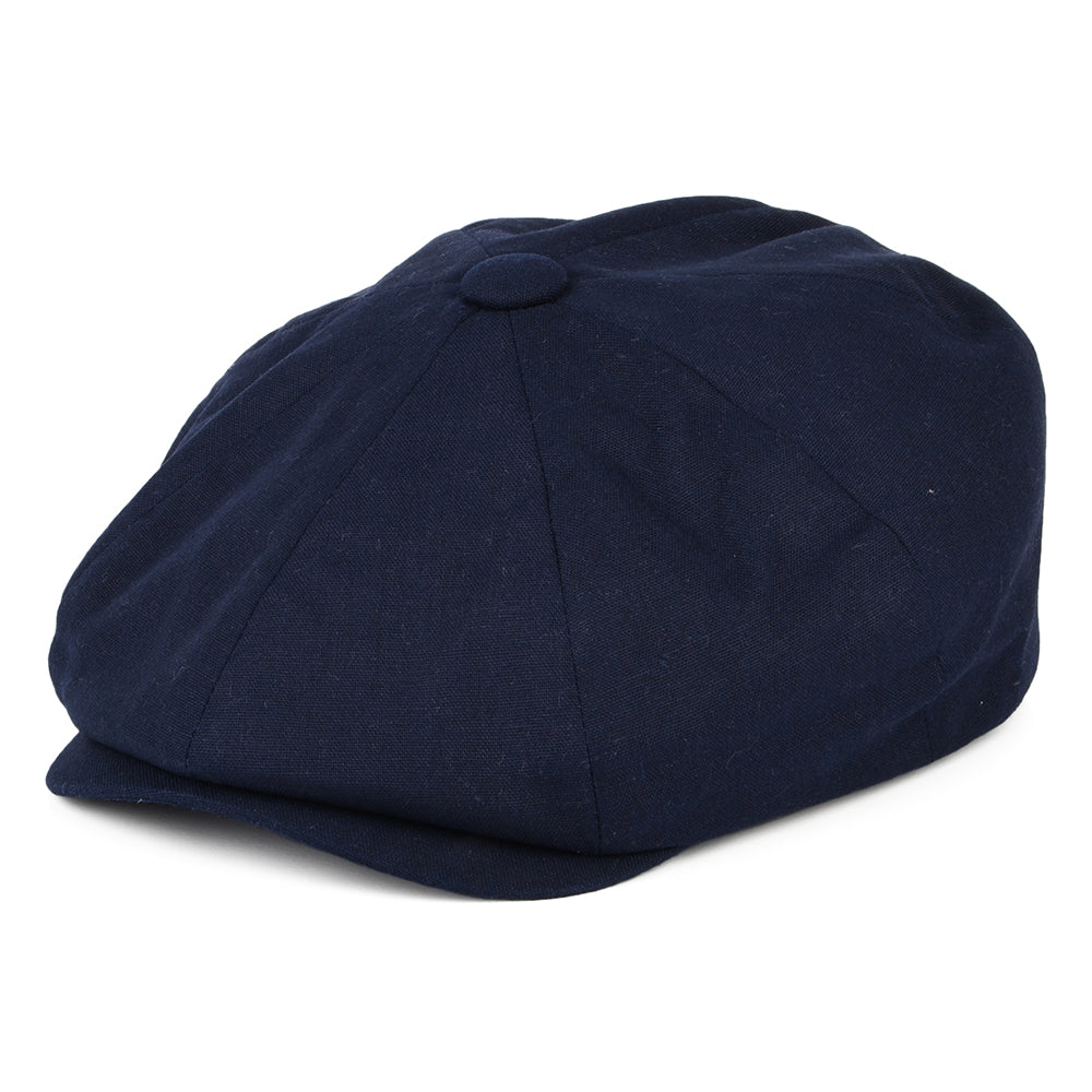 Gorra Newsboy 8 Piece de algodón y lino de Christys - Azul Marino