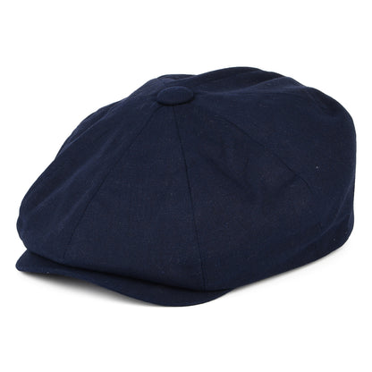 Gorra Newsboy 8 Piece de algodón y lino de Christys - Azul Marino