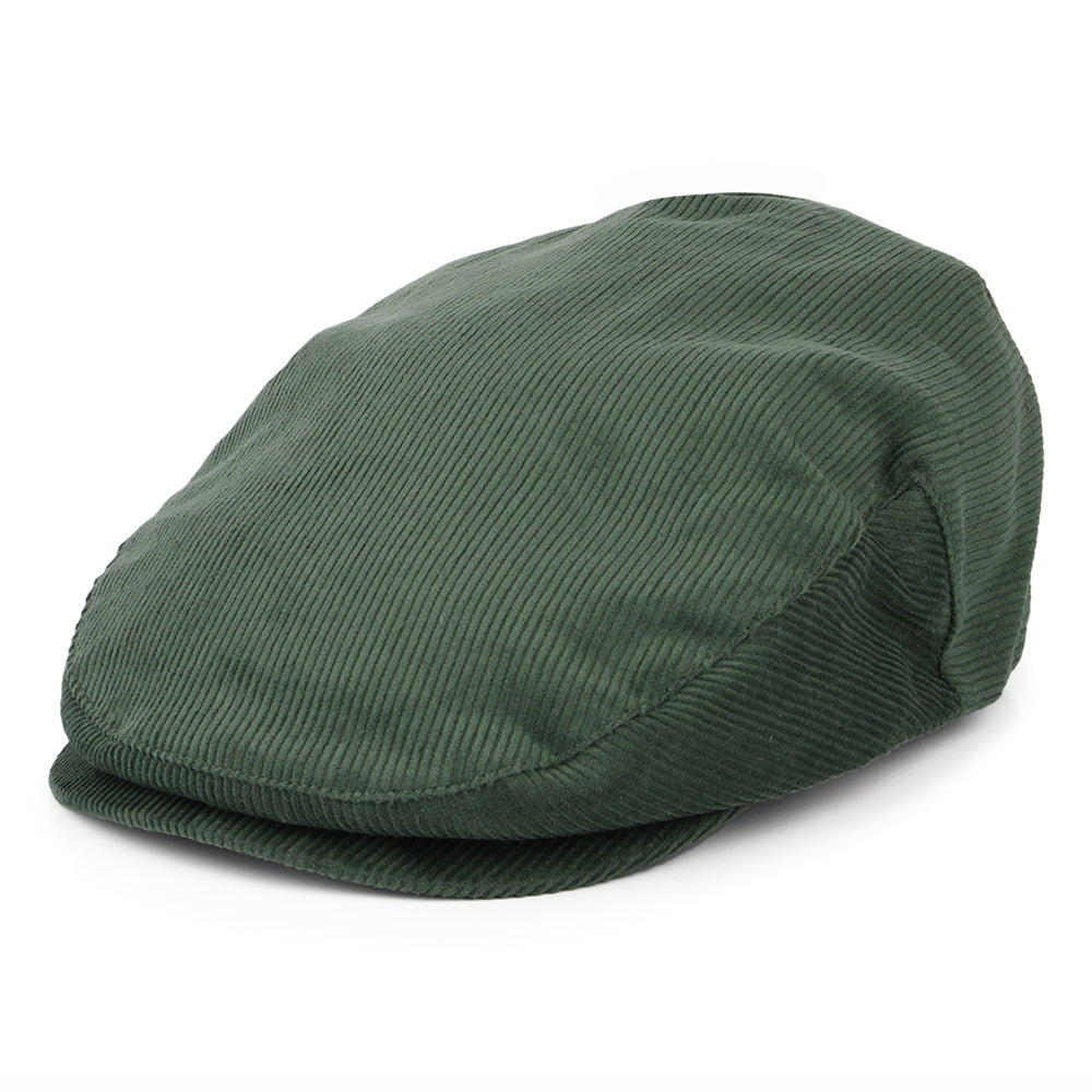 Gorra plana Hooligan de pana de Brixton - Verde Pino
