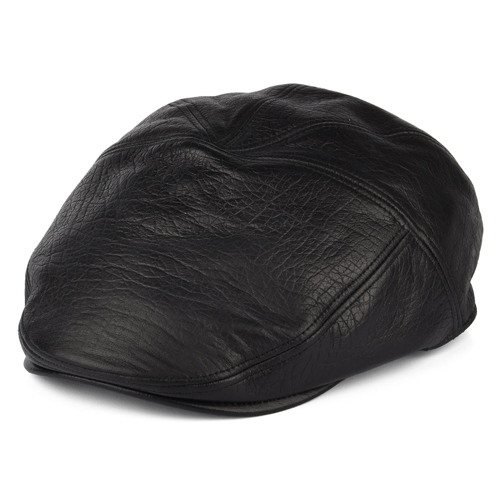 Gorra plana Reffell de cuero de Bailey - Negro