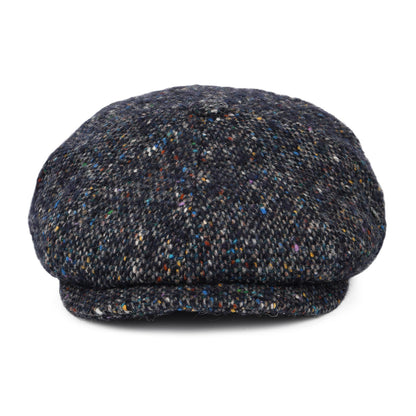 Gorra Newsboy ajuste profundo de Tweed Donegal con mezcla de tonos de City Sport - Azul Marino-Multi