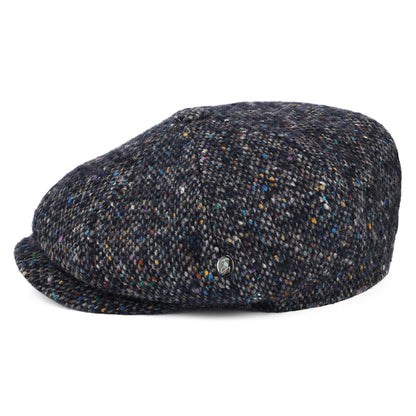Gorra Newsboy ajuste profundo de Tweed Donegal con mezcla de tonos de City Sport - Azul Marino-Multi