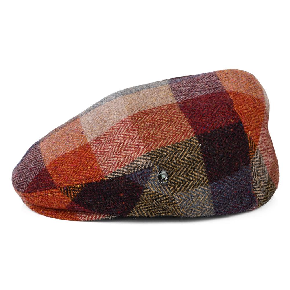 Gorra plana de Tweed Donegal con patrón de espiga de City Sport - Multicolor