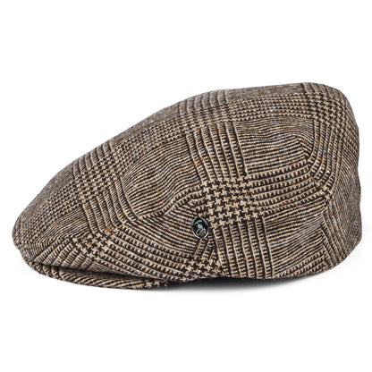 Gorra plana de Tweed Donegal Príncipe de Gales de City Sport - Marrón