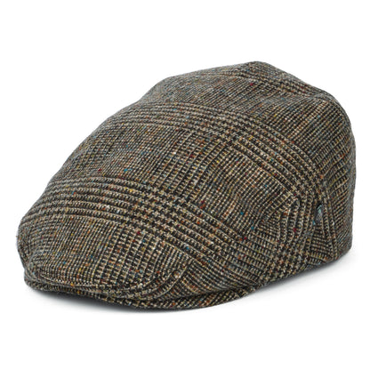 Gorra plana de Tweed Donegal Príncipe de Gales de City Sport - Verde Oliva