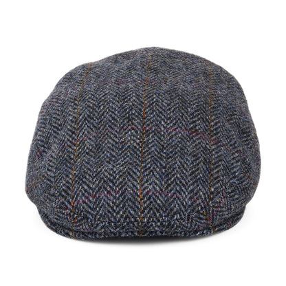 Gorra plana de HARRIS TWEED diseño de espiga de City Sport - Azul Marino-Azul