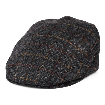 Gorra plana de lana-cachemira Herringbone Windowpane de City Sport - Gris