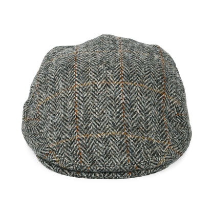 Gorra plana Stornoway de HARRIS TWEED diseño de espiga de Failsworth - Gris-Negro