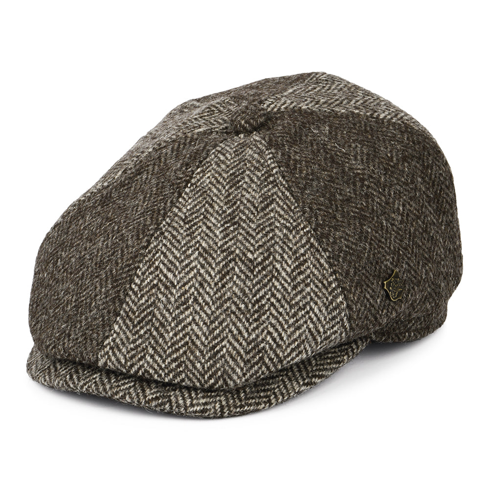 Gorra Newsboy Hexham de lana británica de Failsworth - Marrón Claro-Marrón Oscuro