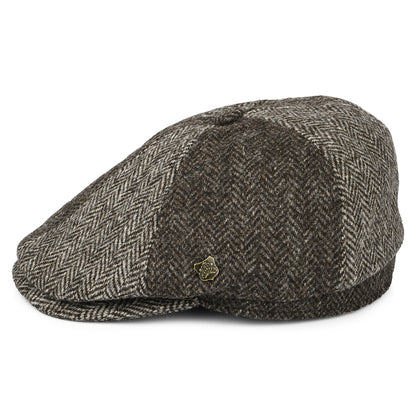 Gorra Newsboy Hexham de lana británica de Failsworth - Marrón Claro-Marrón Oscuro