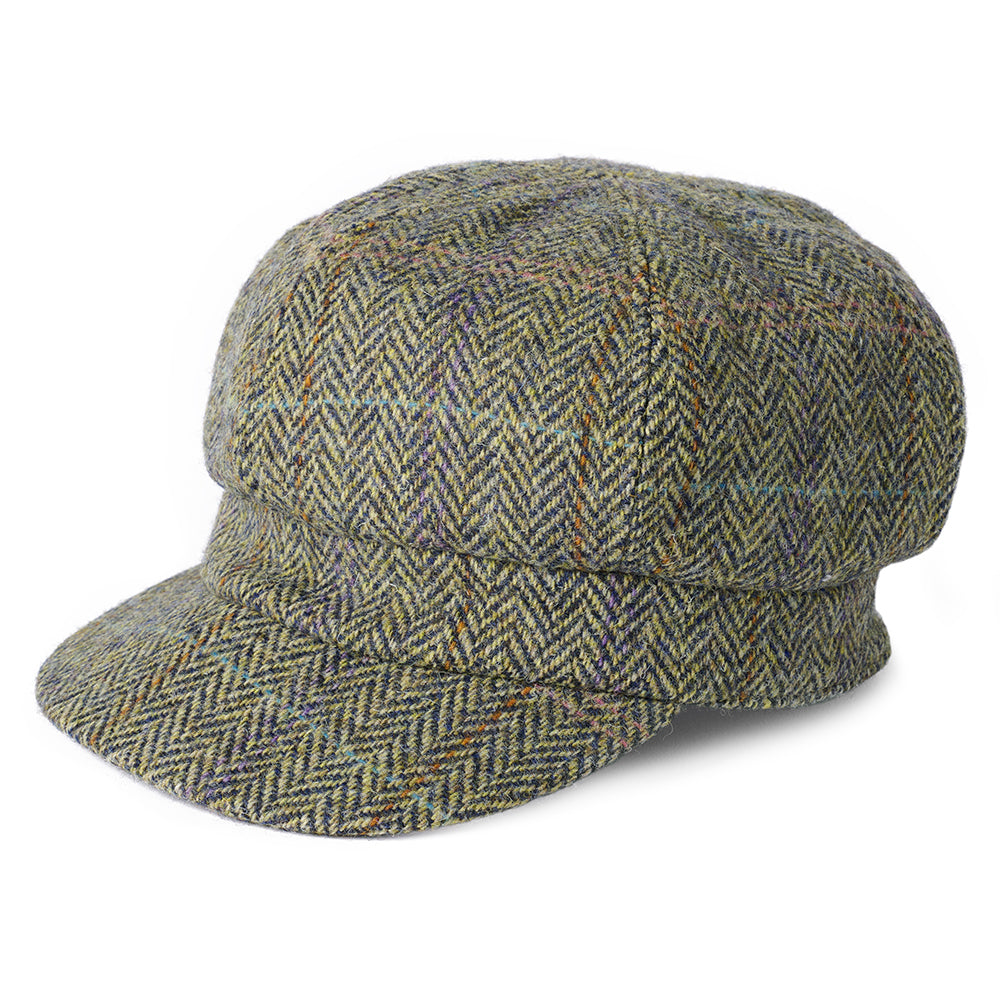 Gorra Baker Boy Gabby de HARRIS TWEED diseño de espiga de Failsworth - Marrón