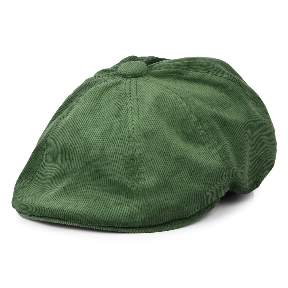Gorra Newsboy Hawker de pana de Kangol - Verde Oliva