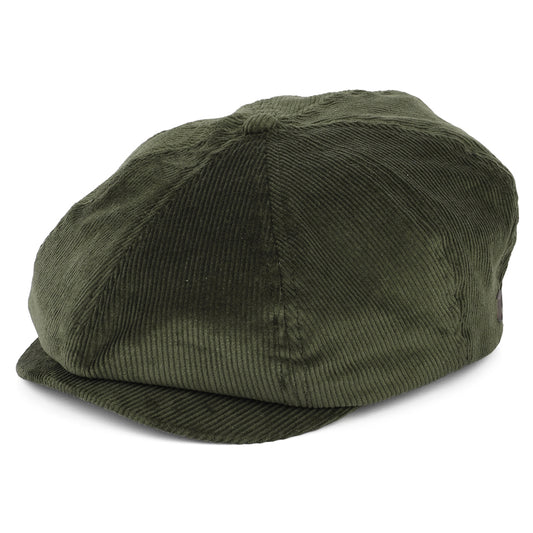 Gorra Newsboy Brood de pana de Brixton - Verde Musgo