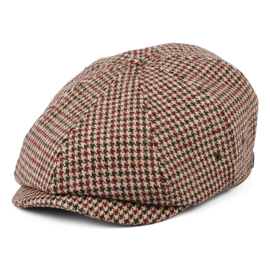 Gorra Newsboy Brood ligero pata de gallo de Brixton - Rojo Arándano-Camel