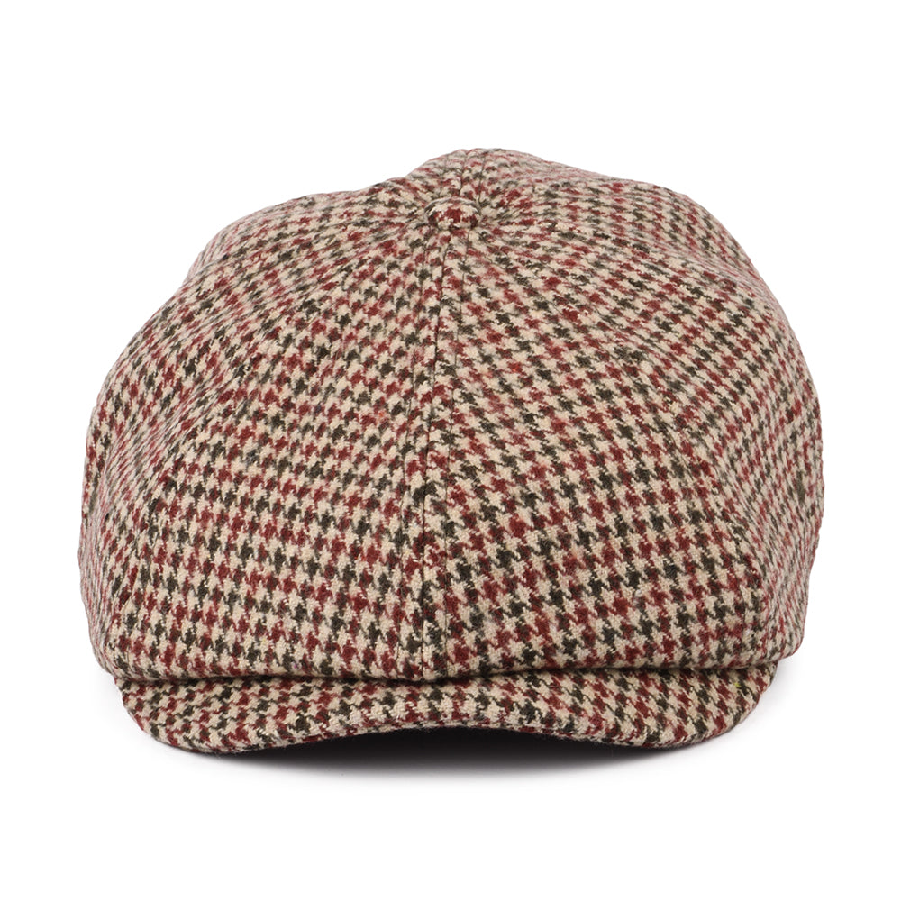 Gorra Newsboy Brood ligero pata de gallo de Brixton - Rojo Arándano-Camel