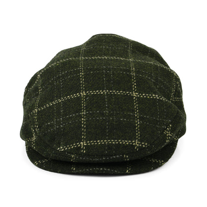Gorra plana Hooligan ligero a cuadros de Brixton - Verde Musgo-Beige