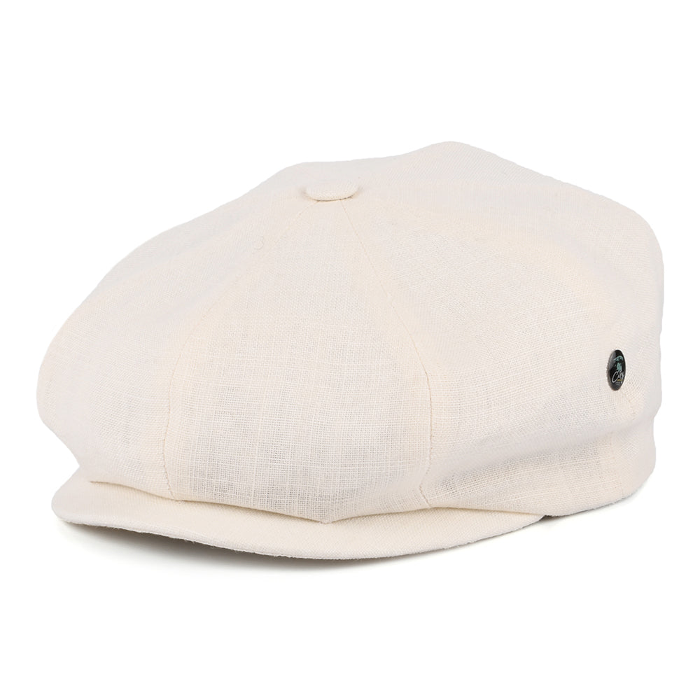 Gorra Newsboy de lino de City Sport - Crema