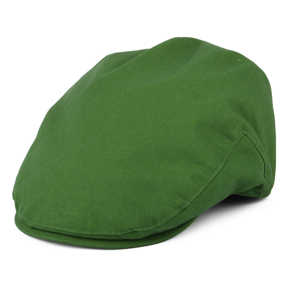 Gorra plana Balmoral de algodón y lino de Christys - Verde