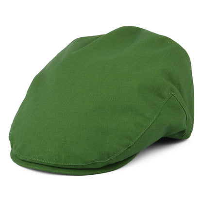 Gorra plana Balmoral de algodón y lino de Christys - Verde