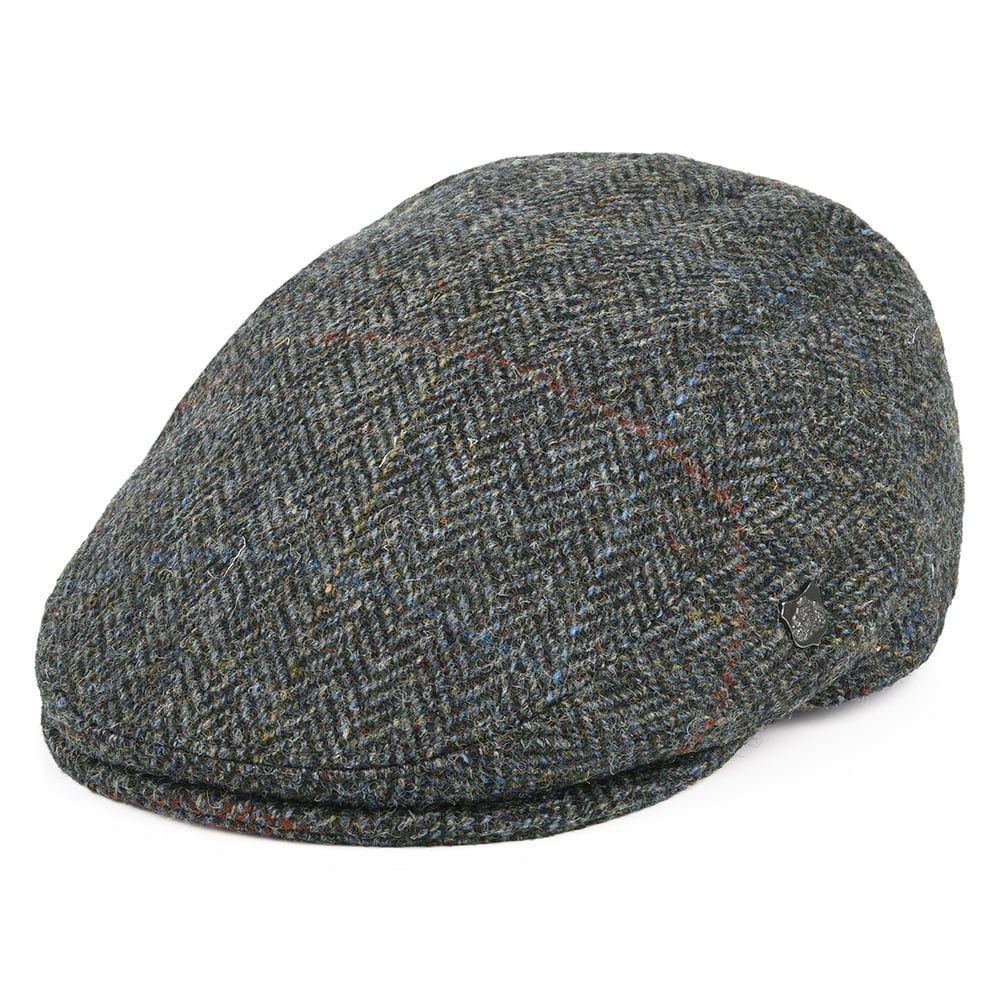 Gorra plana Stornoway de HARRIS TWEED diseño de espiga de Failsworth - Mezcla de grises