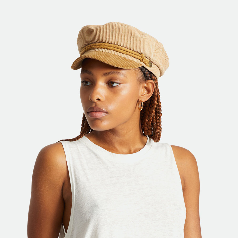 Gorra marinera de pana de Brixton - Bronce-Arena