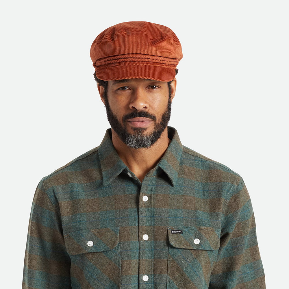 Gorra marinera de pana de Brixton - Ocre