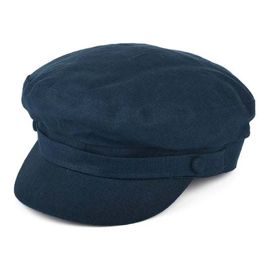 Gorra de pescador Mariner de lino irlandés de Failsworth - Azul Marino