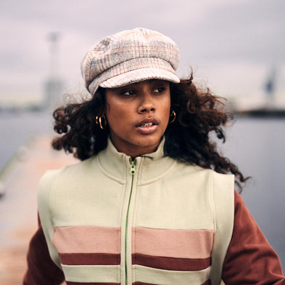 Gorra marinera Giana de mezcla de lana a cuadros de Barts - Trigo