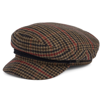 Gorra marinera pata de gallo de Brixton - Marrón Claro-Azul Marino