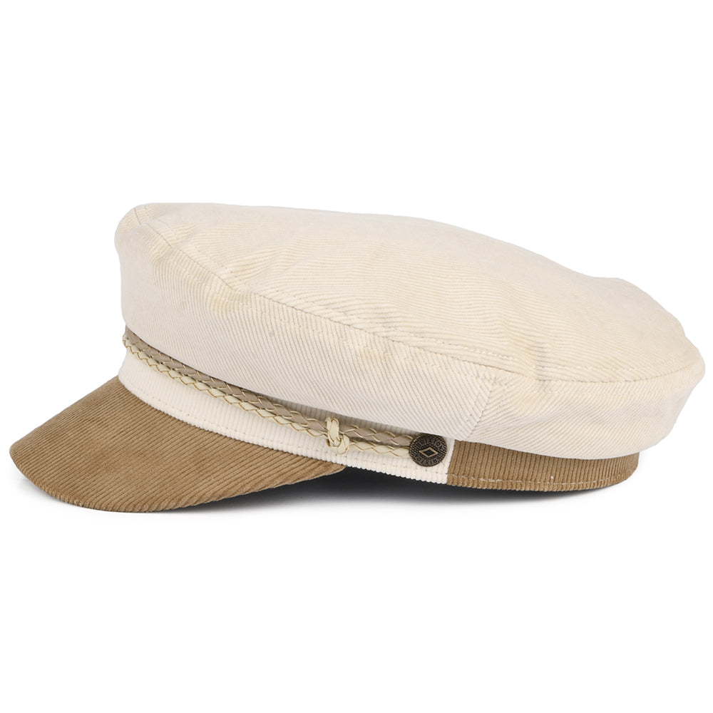 Gorra marinera mujeres Ashland de pana de algodón de Brixton - Beige-Marrón Claro