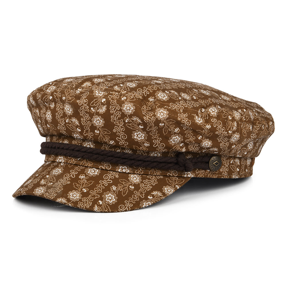 Gorra marinera de algodón Floral de Brixton - Marrón-Blanco Roto