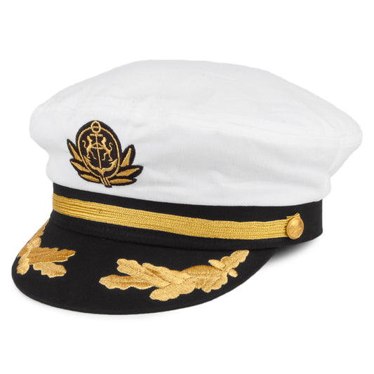 Sombrero de capitán de barco de Village Hats - Blanco