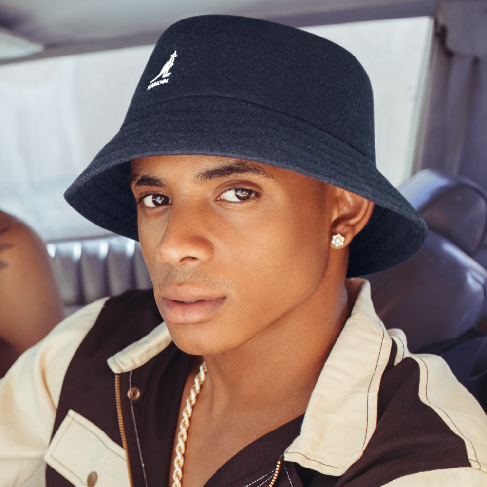 Sombrero de pescador Lahinch de lana de Kangol - Negro