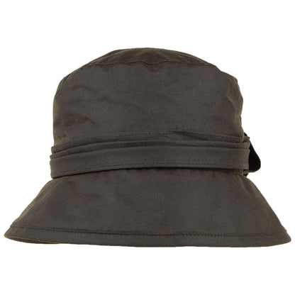 Sombrero de pescador Algodón Encerado con lazo lateral de Failsworth - Verde Oliva