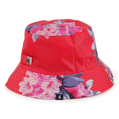 Sombrero de pescador Rainy Day Red Floral de Joules - Coral