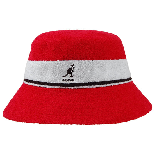 Sombrero de pescador Bermuda a rayas de Kangol - Escarlata