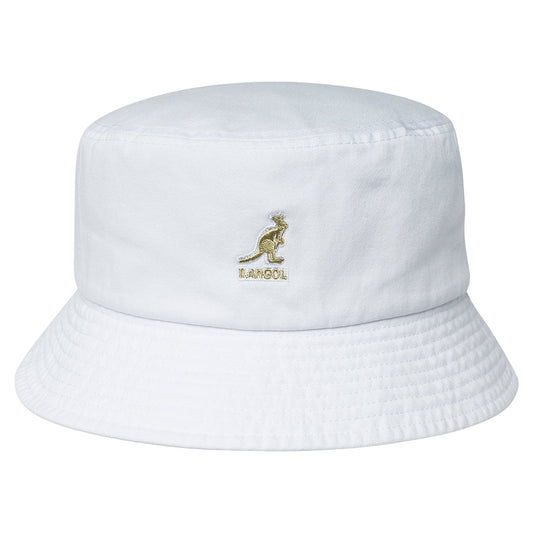 Sombrero de pescador de algodón lavado de Kangol - Blanco
