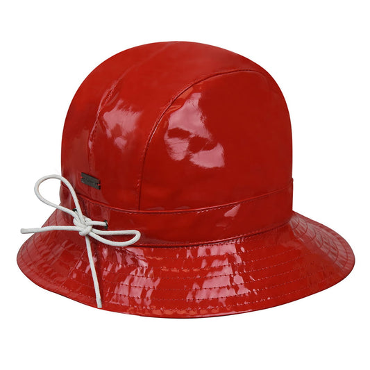 Sombrero de pescador Rachel Classic de vinilo de Betmar - Escarlata
