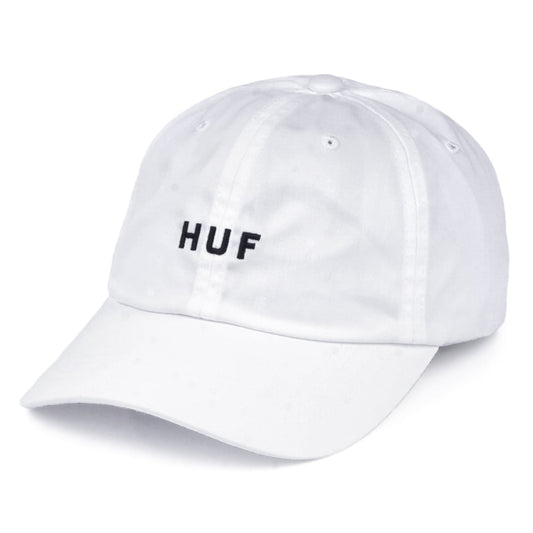 Gorra de béisbol Original Logo visera curvada de algodón de HUF - Blanco