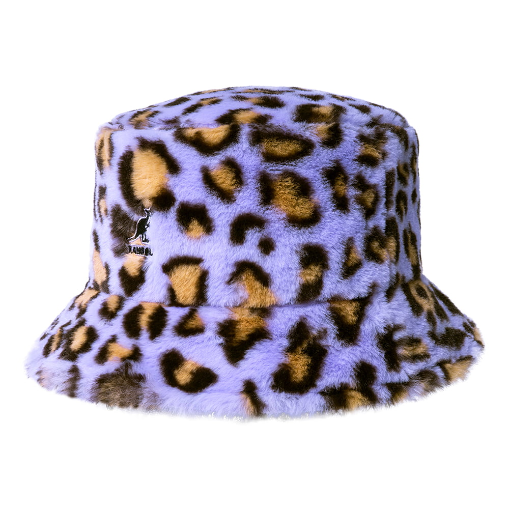 Sombrero de pescador de piel sintética Estampado de leopardo de Kangol - Lavanda