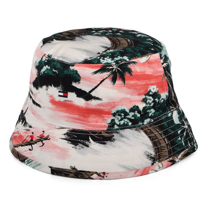 Sombrero de pescador Flag Palm reversible de Tommy Hilfiger - Blanco-Verde