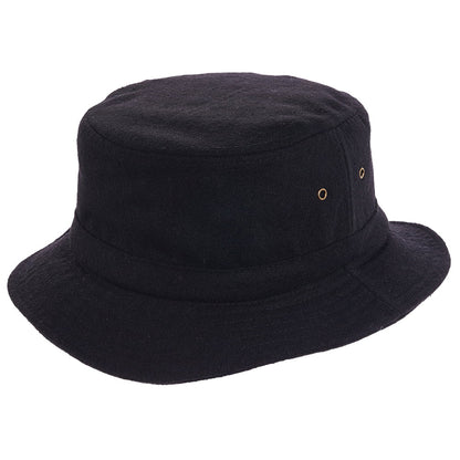 Sombrero de pescador con orejeras de mezcla de lana de Dorfman Pacific - Negro
