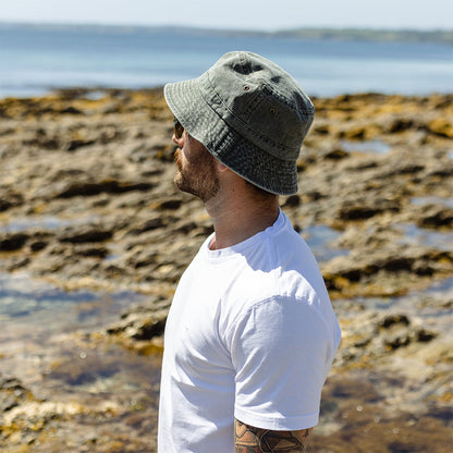 Sombrero de pescador plegable de algodón de Jaxon & James - Verde Oliva