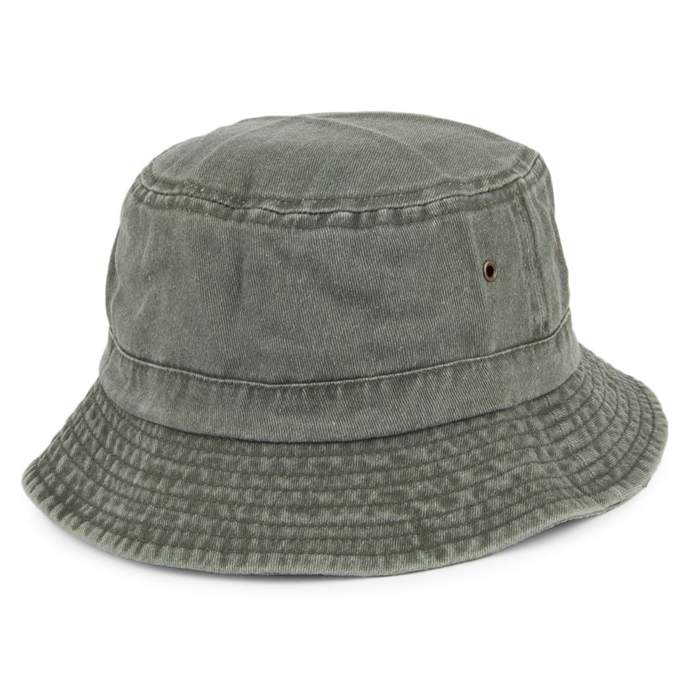 Sombrero de pescador plegable de algodón de Jaxon & James - Verde Oliva