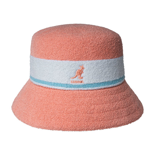 Sombrero de pescador Bermuda a rayas de Kangol - Melocotón