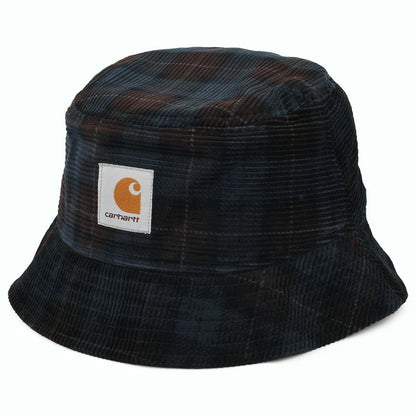 Sombrero de pescador de pana a cuadros de Carhartt WIP - Azul Marino-Marrón