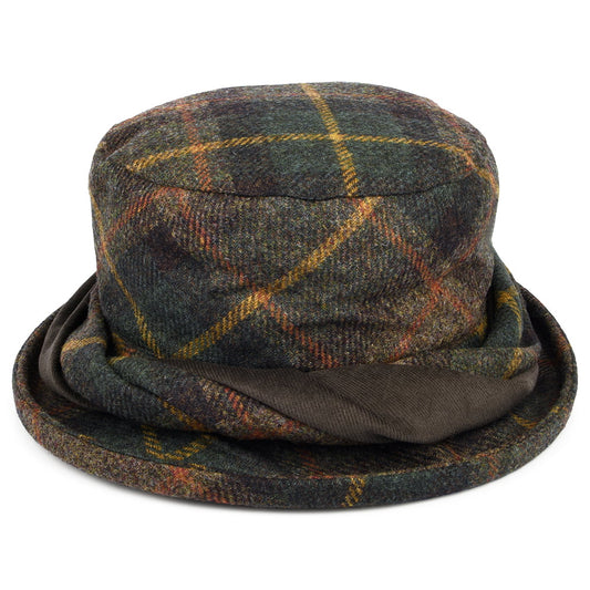 Sombrero de pescador de lana británica Tela escocesa de Failsworth - Verde-Multi