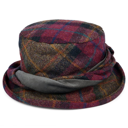 Sombrero de pescador de lana británica Tela escocesa de Failsworth - Rosa-Multi