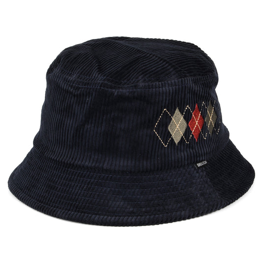 Sombrero de pescador Gramercy plegable de pana de Brixton - Azul Marino Lavado