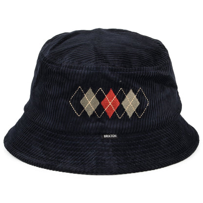 Sombrero de pescador Gramercy plegable de pana de Brixton - Azul Marino Lavado